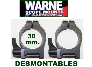 MONTURAS DE VISOR WARNE DESM. 30 MM.